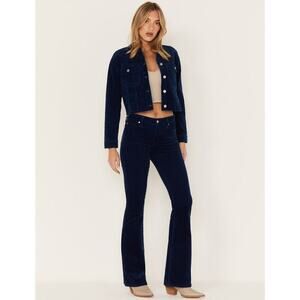 Cleo + Wolf Women's Corduroy Jeans Size‎ 29 Navy Blue High Rise Bootcut Flare